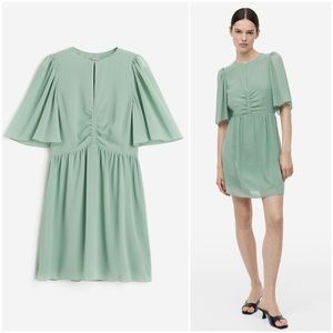 Mint Green Butterfly Sleeved Dress